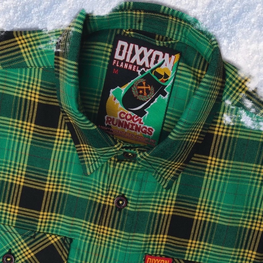 New DIXXON Cool Runnings Green and Yellow Plaid Shirt